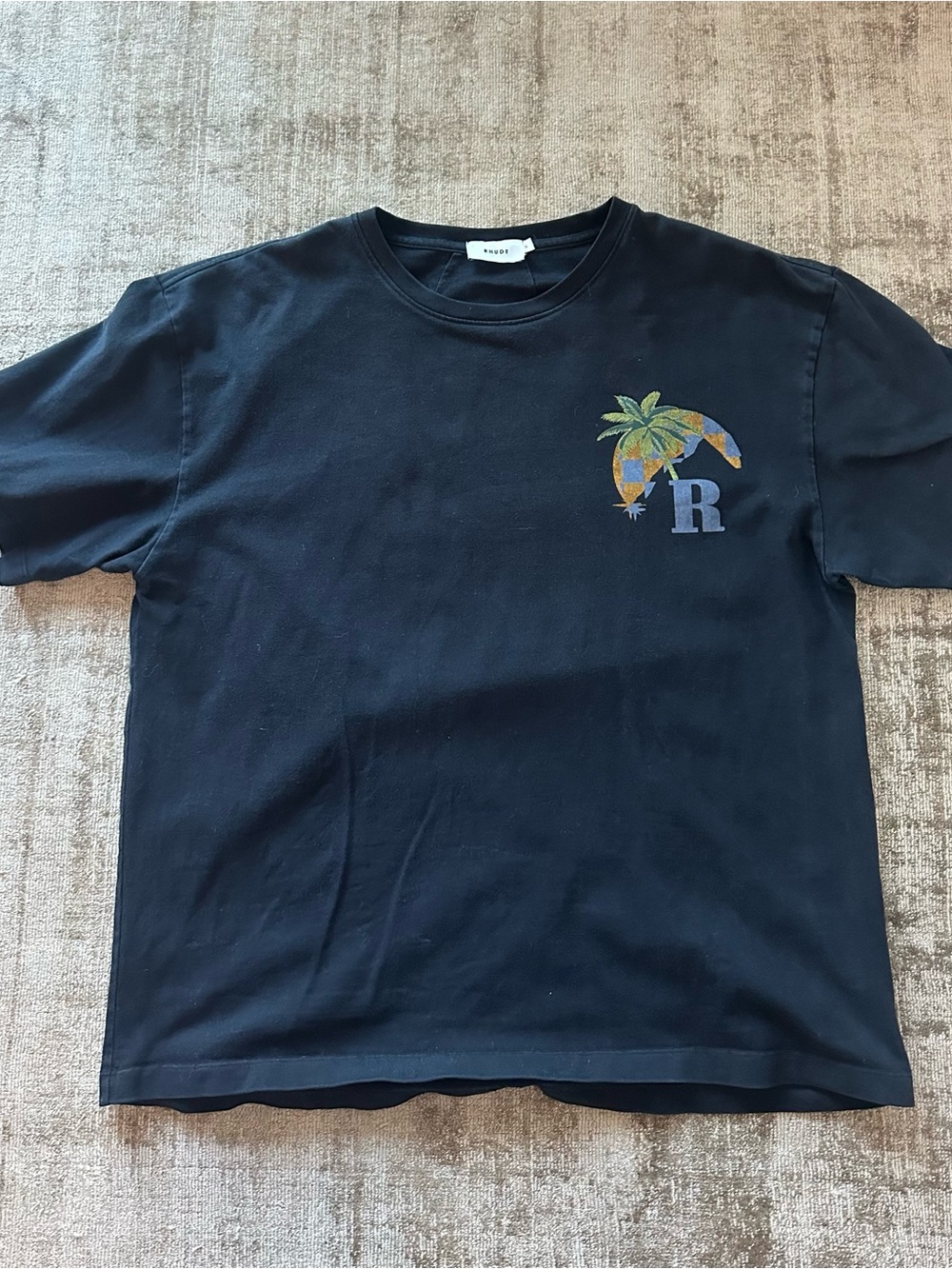 Rhude moonlight tropics t shirt vintage black